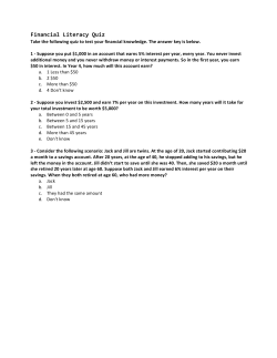 Financial Literacy Quiz (WSJ)