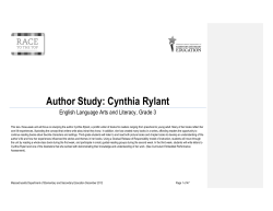Author Study: Cynthia Rylant