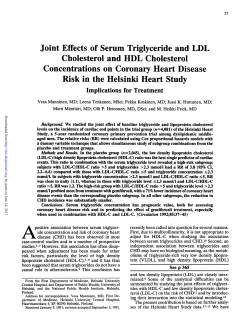 Joint Effects of Serum Triglyceride and LDL Cholesterol
