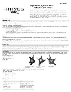 Single Piston Hydraulic Brake Installation and