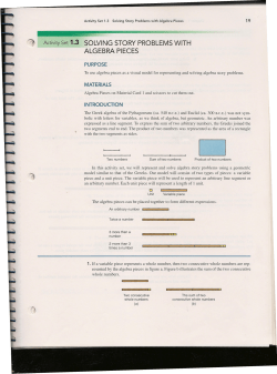 Activity Assignement 1.3 Algebra Pieces