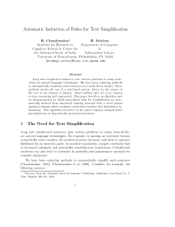 Automatic Induction of Rules for Text Simpli