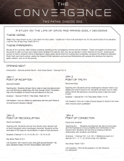 a study on the Life of david and Making Godly decisions Theme Verse