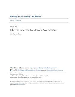 Liberty Under the Fourteenth Amendment