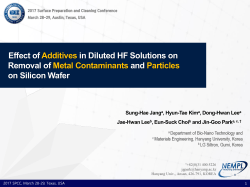 Effect of Additives in Diluted HF Solutions on Removal
