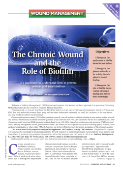 The Chronic Wound and the Role of Biofilm