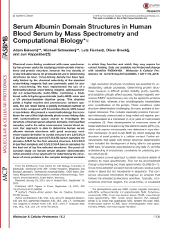 Serum Albumin Domain Structures in Human Blood Serum by Mass