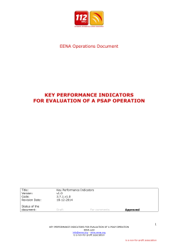 key performance indicators for evaluation of a psap operation