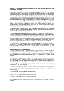 1 APPENDIX 4: GUIDANCE ON ESSAY/DISSERTATION WRITING