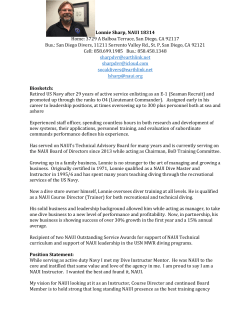 Lonnie Sharp, NAUI 18314 Home: 3729 A Balboa Terrace, San