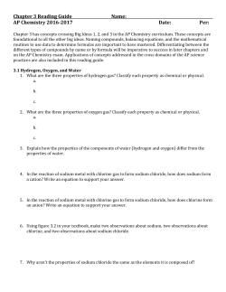 Chapter 3 Reading Guide Name: AP Chemistry 2016