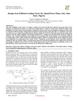 Design of an Efficient Cooling Tower for Alaoji Power Plant, Aba