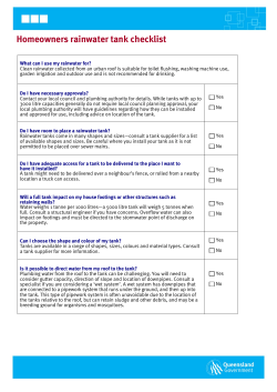 homeowners rainwater tank checklist