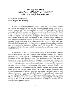 Old Age as a Motif In the Poetry of WB Yeats