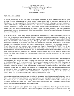 Transcript - Fellowship Bible Church