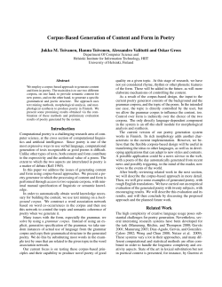 Corpus-Based Generation of Content and Form in Poetry