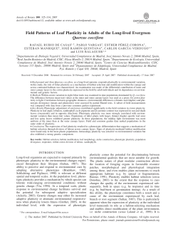 Field Patterns of Leaf Plasticity in Adults of the Long