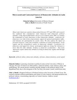 Micro-social and Contextual Sources of Democratic Attitudes in Latin