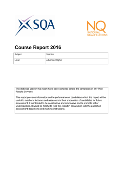 2016 Advanced Higher Spanish Course Report