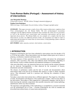 Troia Roman Baths (Portugal) – Assessment of history of