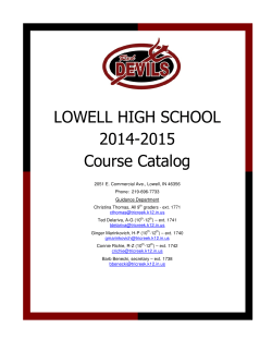 LOWELL HIGH SCHOOL 2014-2015 Course Catalog - Tri