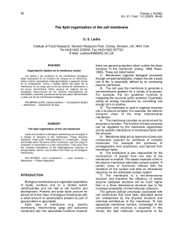 The lipid organisation of the cell membrane