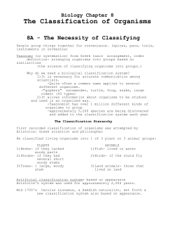 The Classification of Organisms
