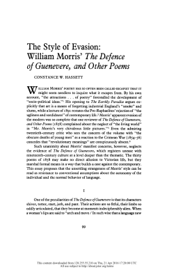 The Style of Evasion: The Defence of Guenevere and Other Poems.