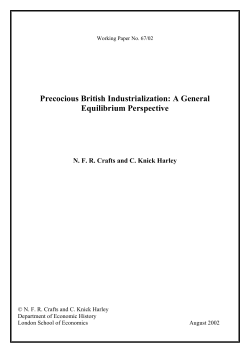 Precocious British Industrialization: A General Equilibrium