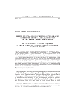 effect of nitrogen fertilizers on the change in selected chemical