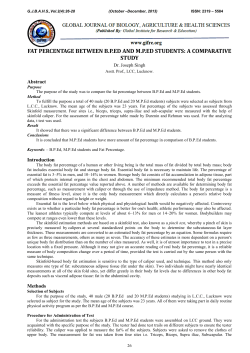 FAT PERCENTAGE BETWEEN B.P.ED AND M.P.ED STUDENTS: A