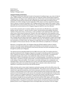 Tokugawa Reading and Questions The Tokugawa Period