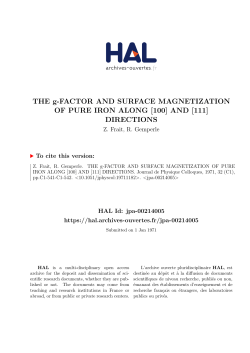 THE g-FACTOR AND SURFACE MAGNETIZATION OF PURE