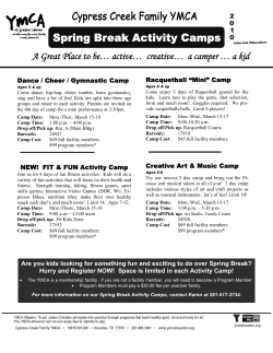 Spring Break Activity Camps