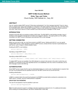 060-2010: SMTP Email Access Method: Hints, Tips