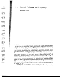 Festival: definition and morphology