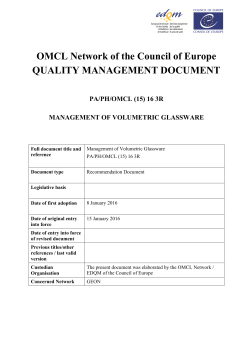 Management of Volumetric Glassware