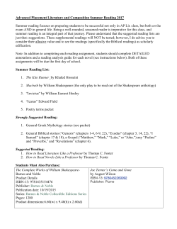 A.P. Literature and Composition