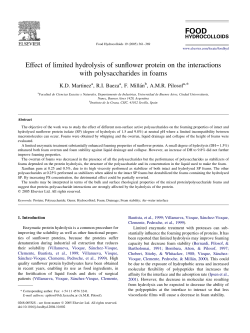 Effect of limited hydrolysis of sunflower protein on the interactions