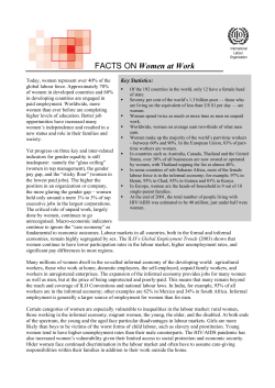 FACTS ON Women at Work
