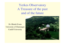 Yerkes Observatory A Treasure of the past and of the future