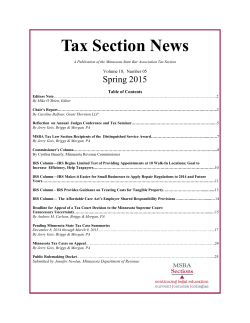 Tax Section News - Minnesota State Bar Association