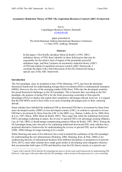 Asymmetry Reduction Theory of FDI