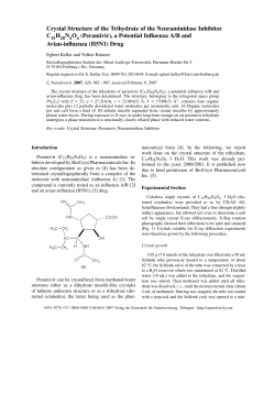 Crystal Structure of the Trihydrate of the Neuraminidase Inhibitor