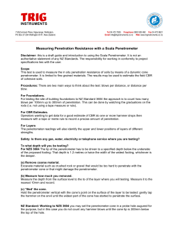 Measuring Penetration Resistance with a Scala