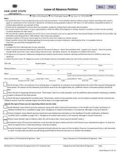 Leave of Absence Petition - San Jose State University