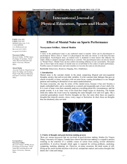 Effect of Mental Noise on Sports Performance