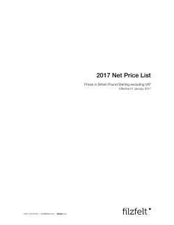 FilzFelt 2017 Price List &ndash; British Pound Sterling
