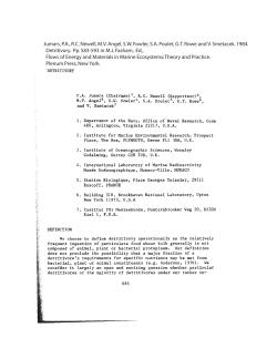 Jumars, PA, RC Newell, MV Angel, SW Fowler, SA