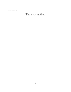 The uvw method - Art of Problem Solving